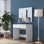 Hanah Home BJ120 - 2916 Mesa de Maquillaje Blanca con Espejo e Iluminación